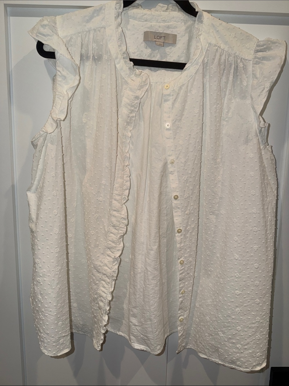 White blouse XL Loft like new